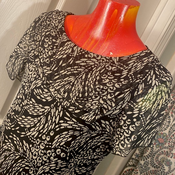 VINTAGE R&K ORIGINALS PETITE Black and white Top - Picture 4 of 13